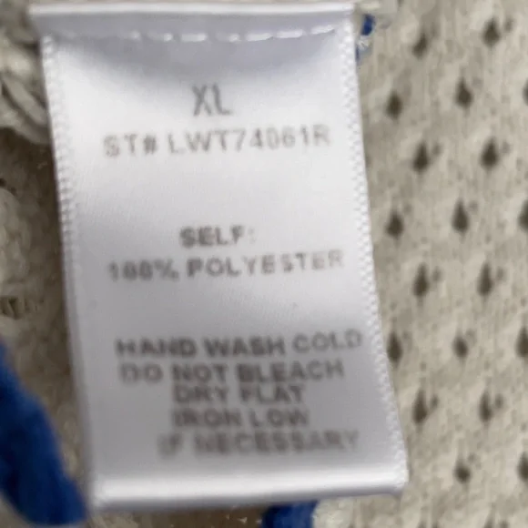 Peach Love Cream Blue Crochet Knit Cardigan Top Juniors XL Coastal Cottagecore - Picture 8 of 8